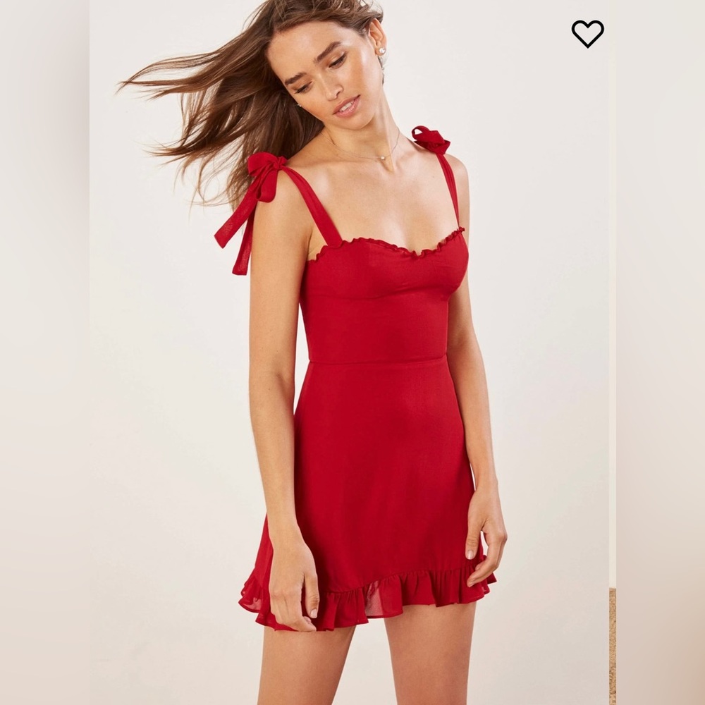 Reformation Red Christine Dress in size 4, practically new